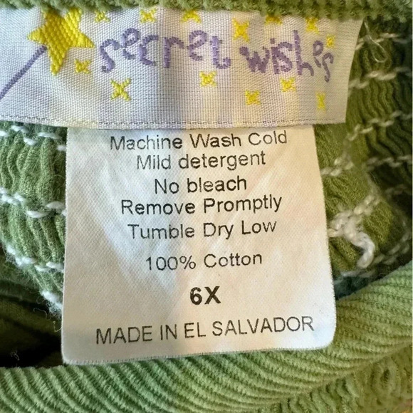 Secret Wishes Corduroy Dress smocked neck along Sleeve 6X - Picture 7 of 7